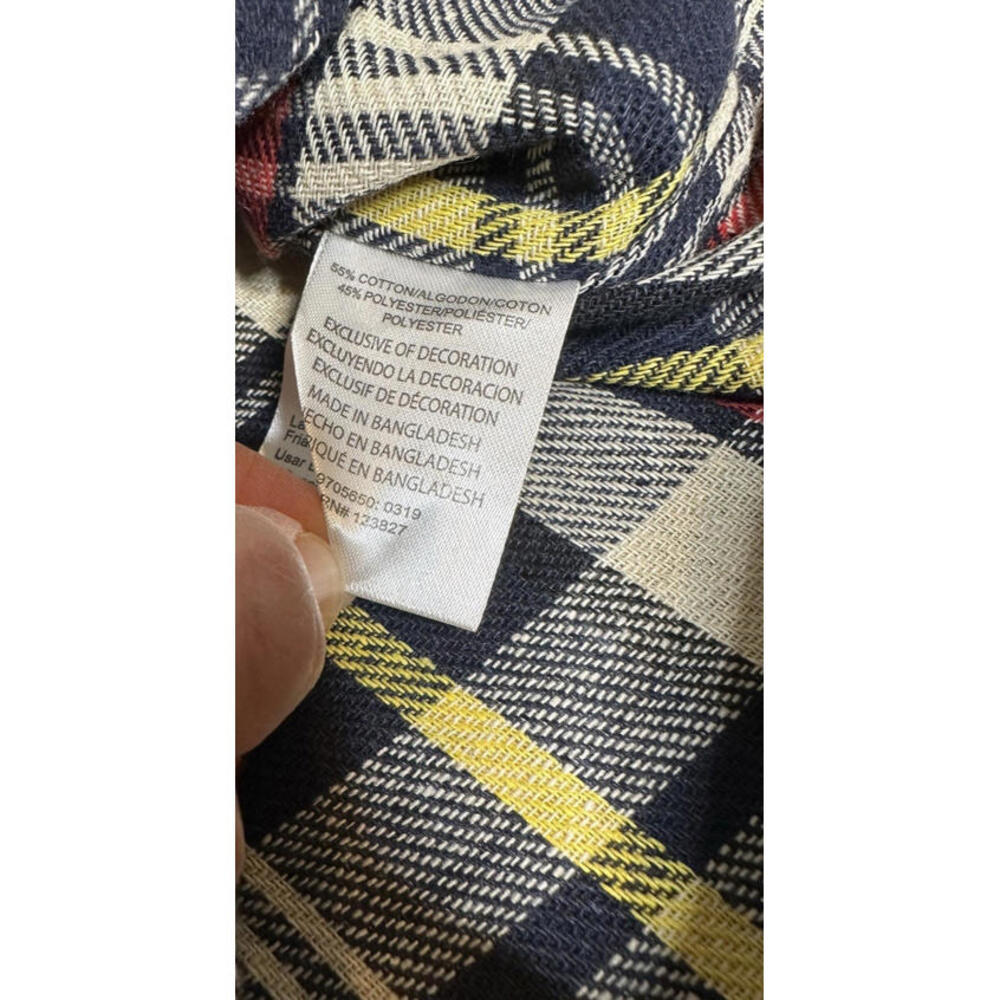 Tallwoods bruno milano Mens L Plaid Flannel Shirt Red Blue Soft Lumberjack NWOT - Picture 5 of 6